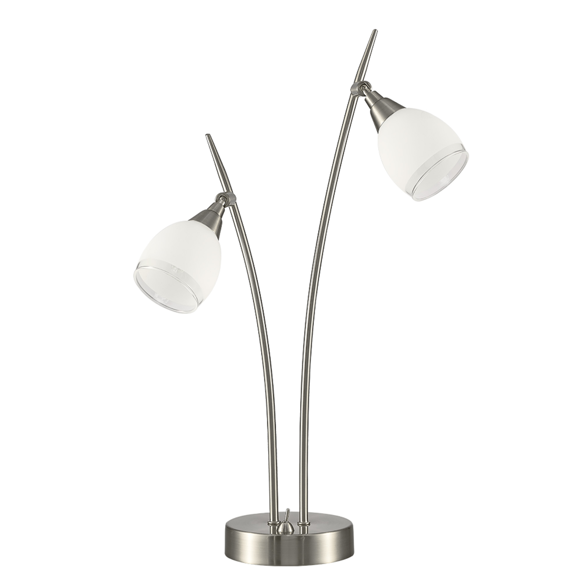 Lina 2 Light Table Lamp, Satin Nickel / LBF003389LT - Lighting Bug Swindon