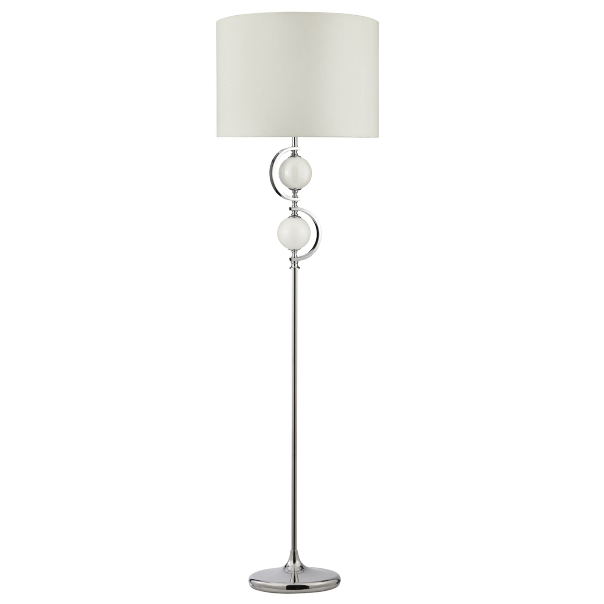 Searchlight 2965WH Table and Floor 1lt Floor Lamps, chrome/white