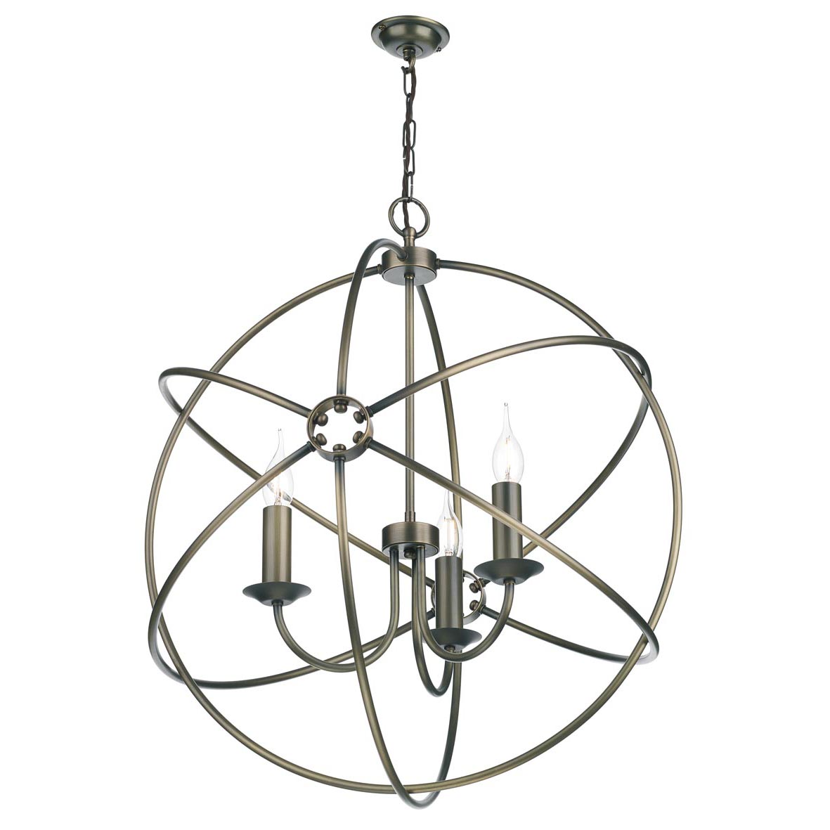 ORB0375 / Orb 3 Light Pendant, Antique Brass / LBD0045730BRO Lighting